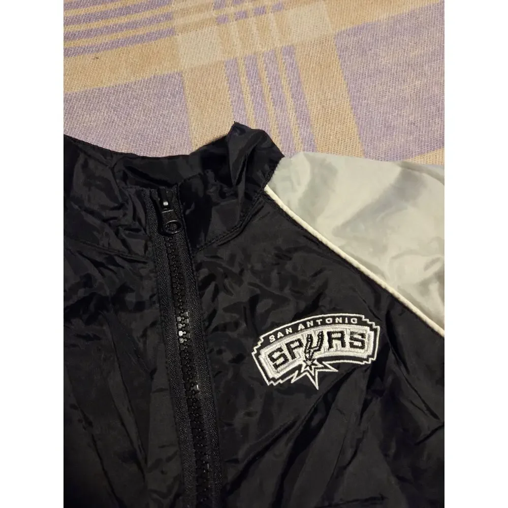 Vintage San Antonio Spurs Jacket Youth Kids Black NBA Basketball 3 - 6 Months